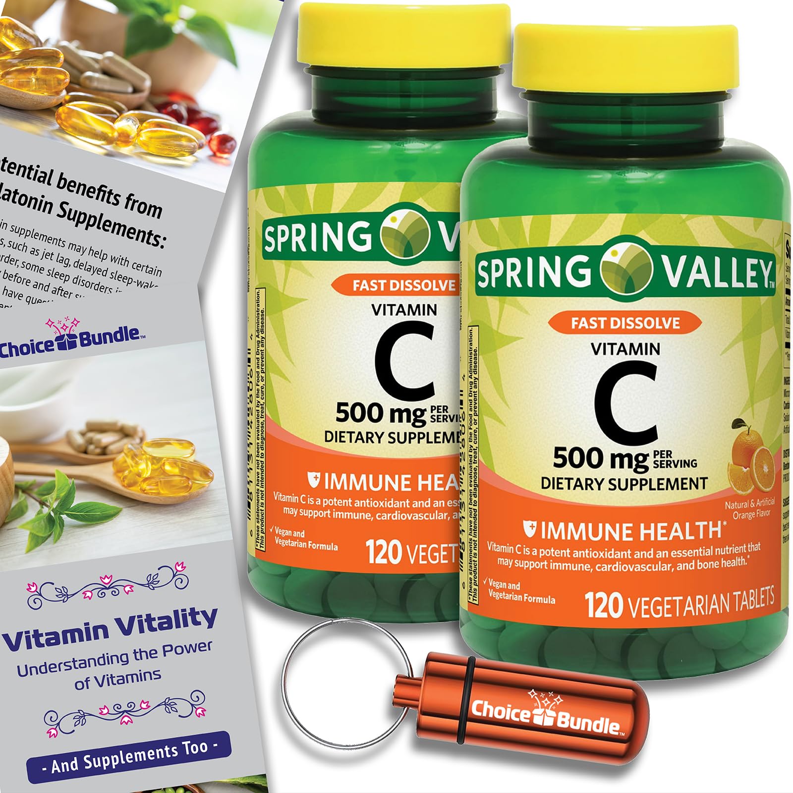 vitamin c pills and lips tingling Spring Valley Immune Health Fast Dissolve Chewable Tablets 500 mg 120 Ct 2 Pk (240 Total) + Vitamin Vitality & Pill Container (4 Items)! : Health & Household Manyo Factory Glutathione 7