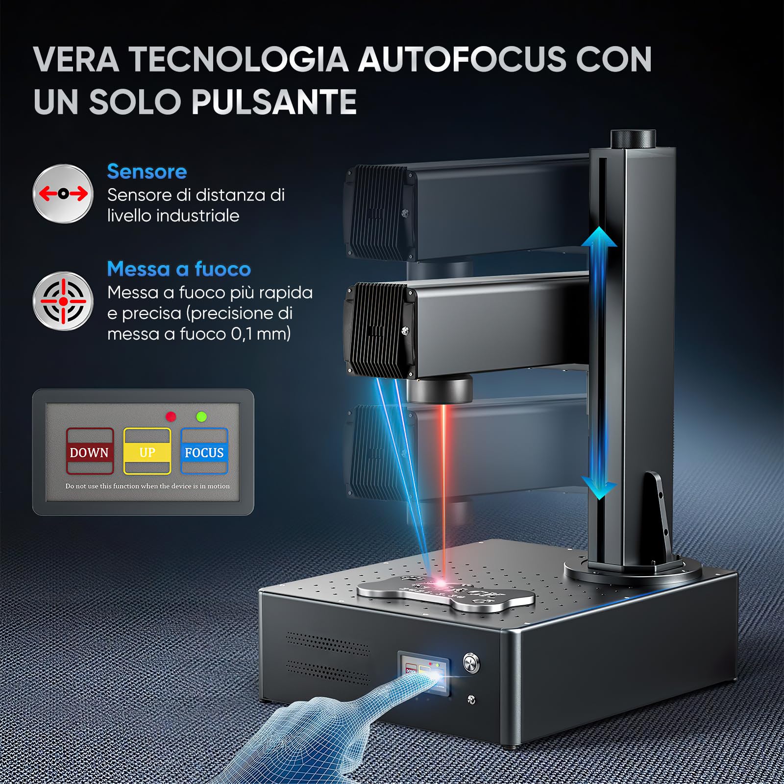 Monport Verbesserte GA 20W Faserlaser Graviermaschine mit Rotary und LightBurn, Integrierte Lasermarkierungsmaschine mit Autofokus, Desktop-Handgerät, Fiber Laser Cutter für Holz Papier Acryl