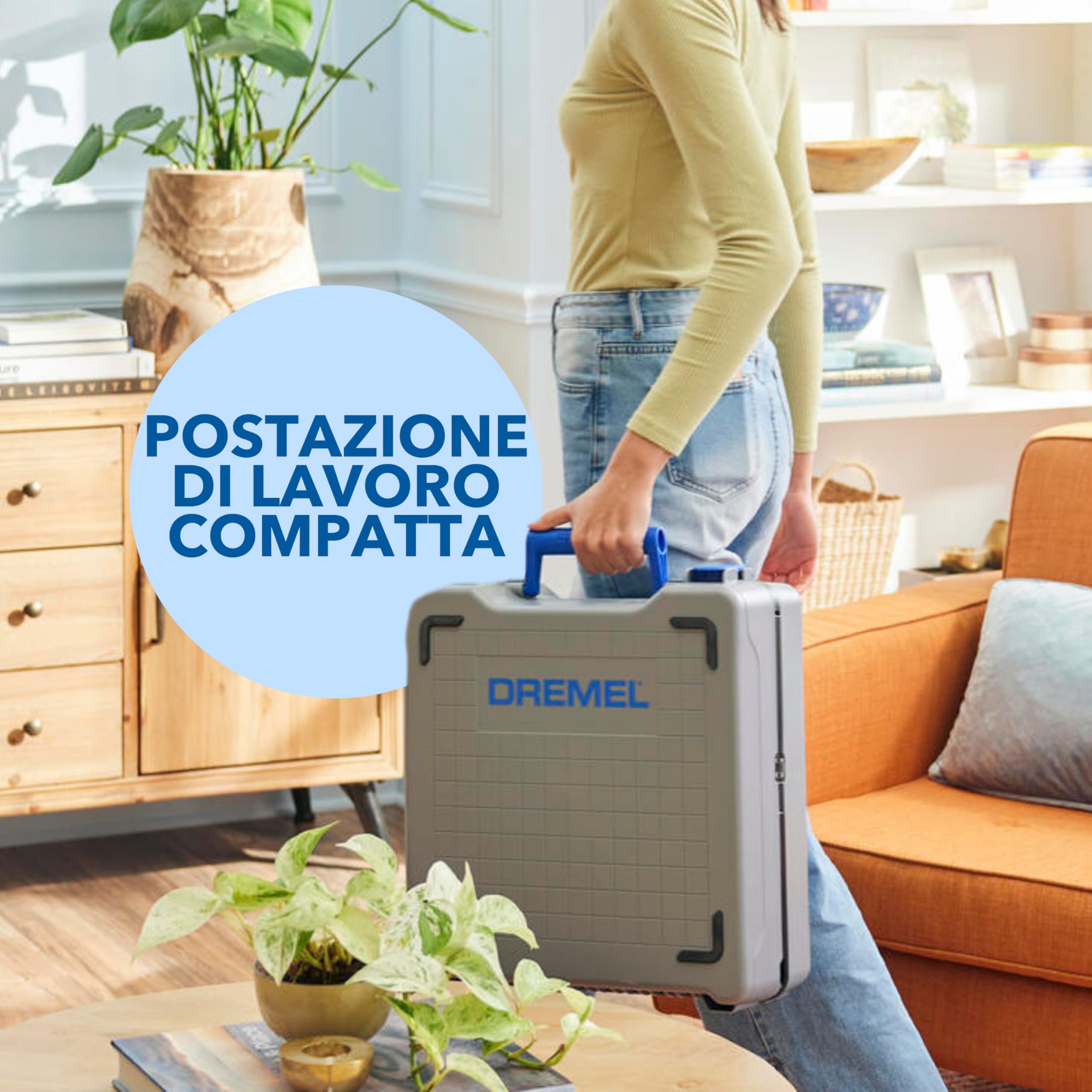 Dremel Blueprint 12V Saw Station Portatile Brushless con Sega Compatta Senza Fili, 1 Mobile Mallet, 2.0 Ah Batteria+Caricabatterie, 1 Lama per sega multimateriale, 1 Guida di taglio, 2 Morsetti