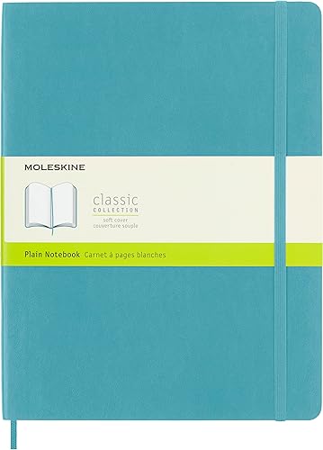 Vista 262 de Moleskine - Cuaderno clásico, tapa blanda, tamaño XL (7.5 x 9.5 pulgadas), a rayas/rayado, azul zafiro, 192 páginas Negro