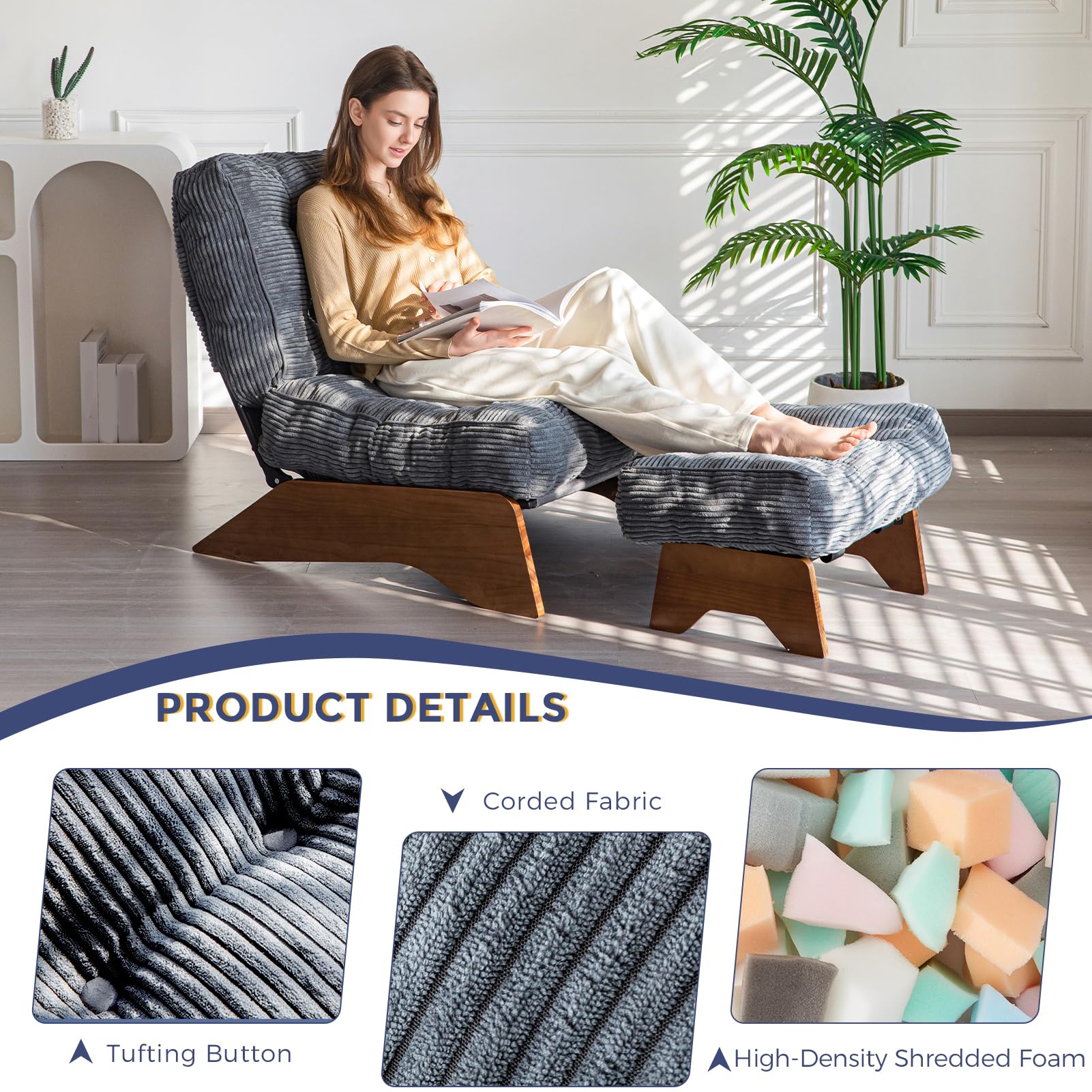 Chair and a Half With Ottoman: 5 Cozy Picks for 2026 1 MAXYOYO Accent Lounge Chair with Ottoman - product photo