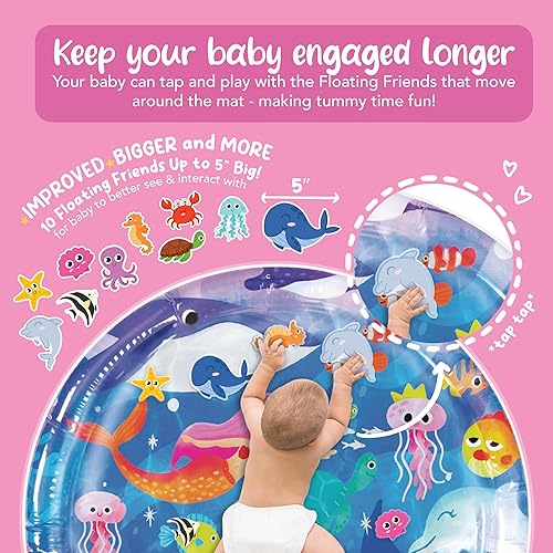 Miniatura 4 de Tapete de agua para bebés y bebés – Alfombrilla de agua sensorial extra grande para el tiempo boca abajo y desarrollo motor, almohadilla de agua a