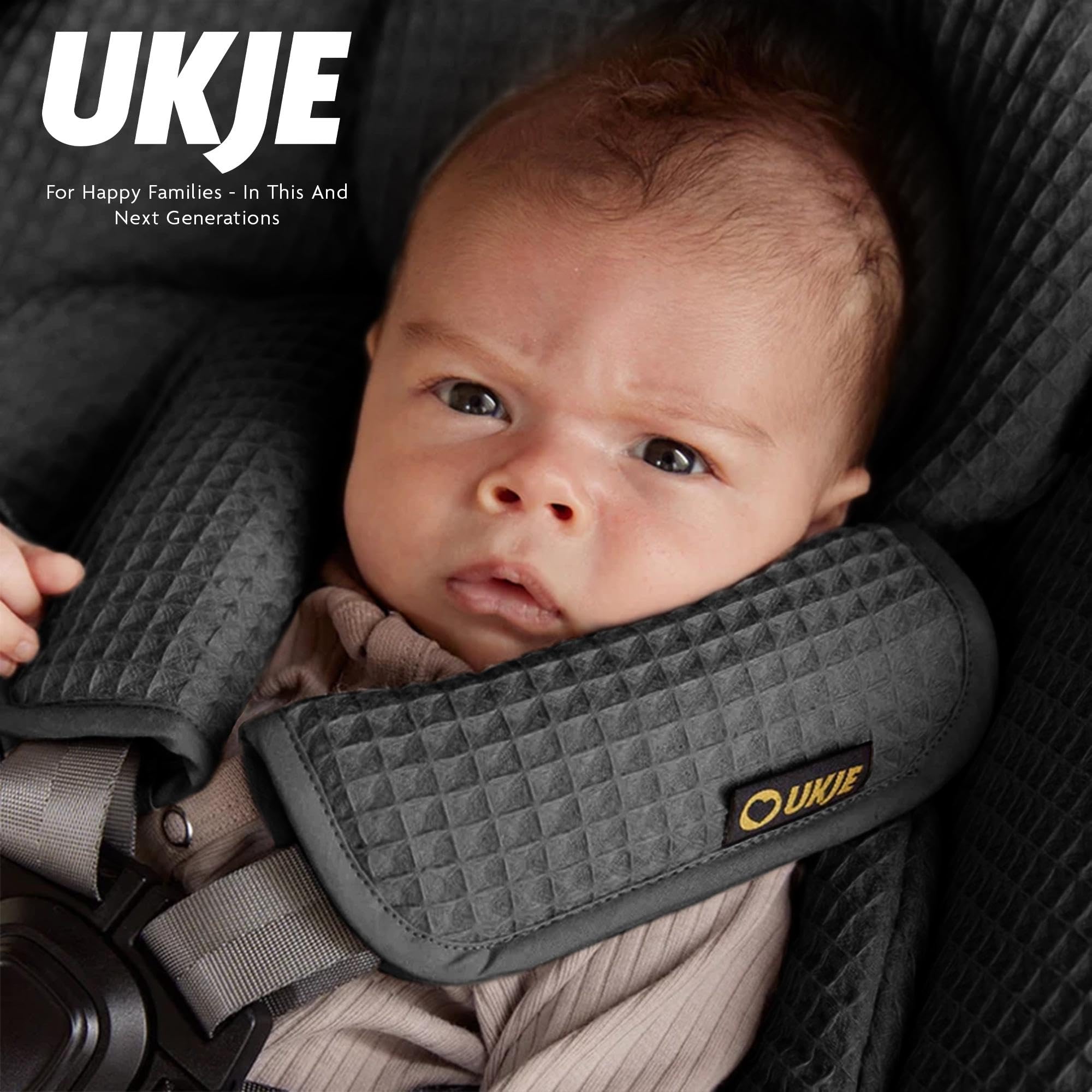 UKJE Inserto per Altalena Neonato Compatibile con mamaRoo 5 e RockaRoo | Rivestimento Morbido Reversibile | Facile da Installare e Lavare | Accessori per Sdraietta e Baby Bouncer, Nero