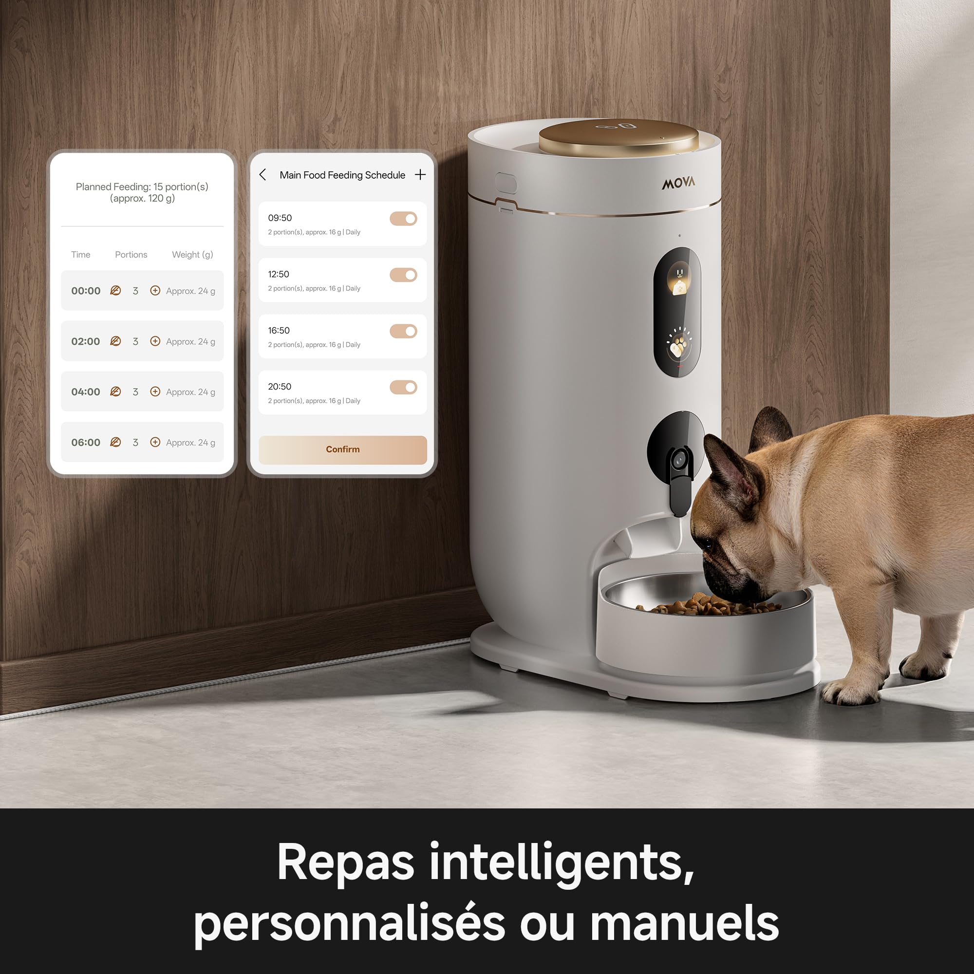 MOVA NutriPal 10 Ultra Distributeur Automatique pour Animaux, 4 Modes | compartiment 7 jours, caméra HD 1080p, écran 4,2″, capacité 4 L jusqu’à 20+ jours, croquettes jusqu’à 12 mm