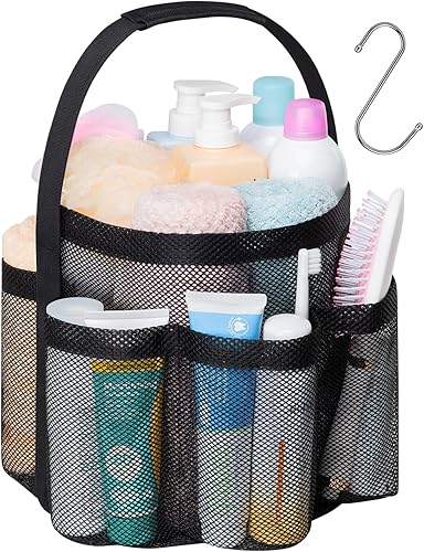 F-color - Organizador de ducha de malla portátil, bolsa de ducha de gran capacidad para dormitorio universitario, artículos de tocador, gimnasio,