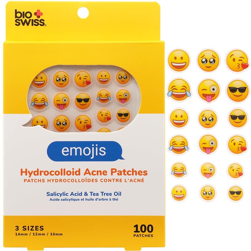 Adesivos hidrocoloides para uso localizado BioSwiss com emojis, 100 unidades