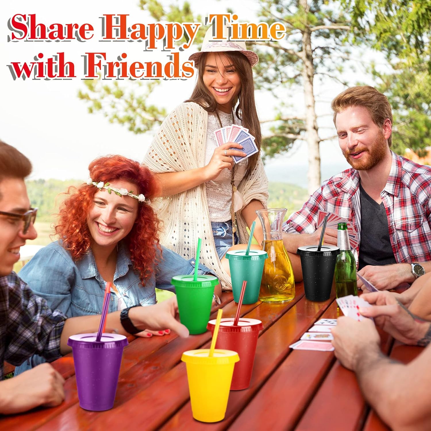 Sieral Cups with Straws and Lids Kids Tumbler with Straw Reusable Water Bottle Iced Coffee Travel Mug Adults Plastic Cups for Parties 16 oz(Simple Colors,30 Pack) - Image 7