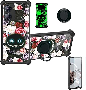 jioeuinly Case Compatible for Suntak Rover MOX 2 Phone Case Cover [with Tempered Glass Screen Protector][Hard PC + Soft Silicone][Ring Support] [Luminous Effect] YGH-LZM