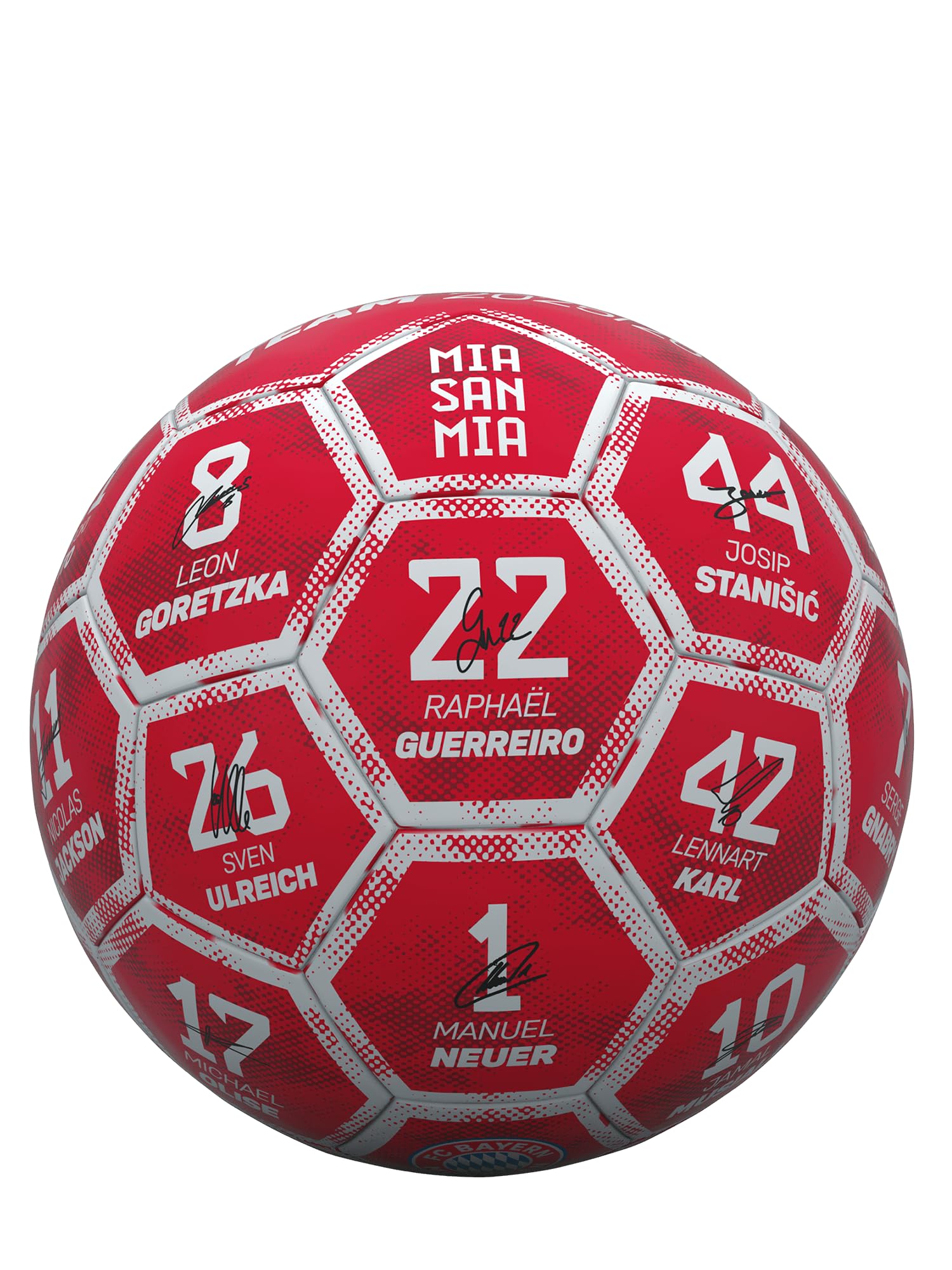 FC Bayern München I Fußball Größe 5 I Signature 2025-26 I Ball mit Unterschriften der Spieler