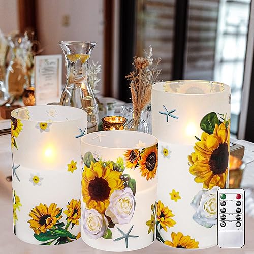 Miniatura 1 de ANYGIFT Regalos de cumpleaños para mujeres, velas sin llama de hortensia, regalos morados para mujeres, velas de cristal LED que funcionan con