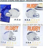 Vista 80 de TUMIYA HTV Heat Transfer Vinyl Rolls - 12" x 30 Ft HTV Vinyl, Black Iron on Vinyl DIY Design for T-Shirt (Black)