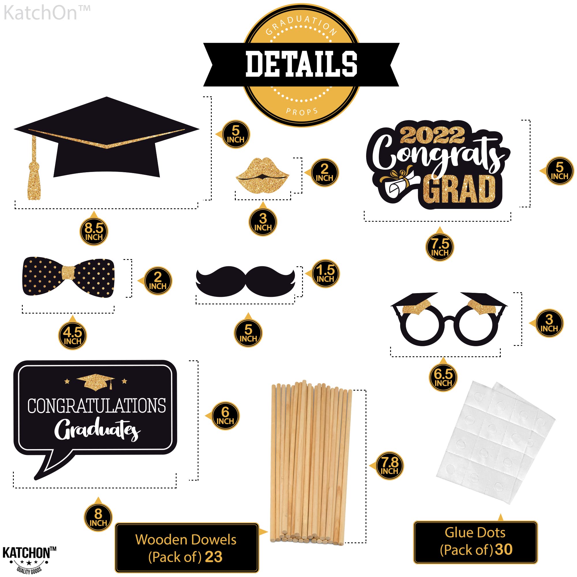Buy Graduation Photo Booth Props 2022 Pack of 22 Graduation Photo