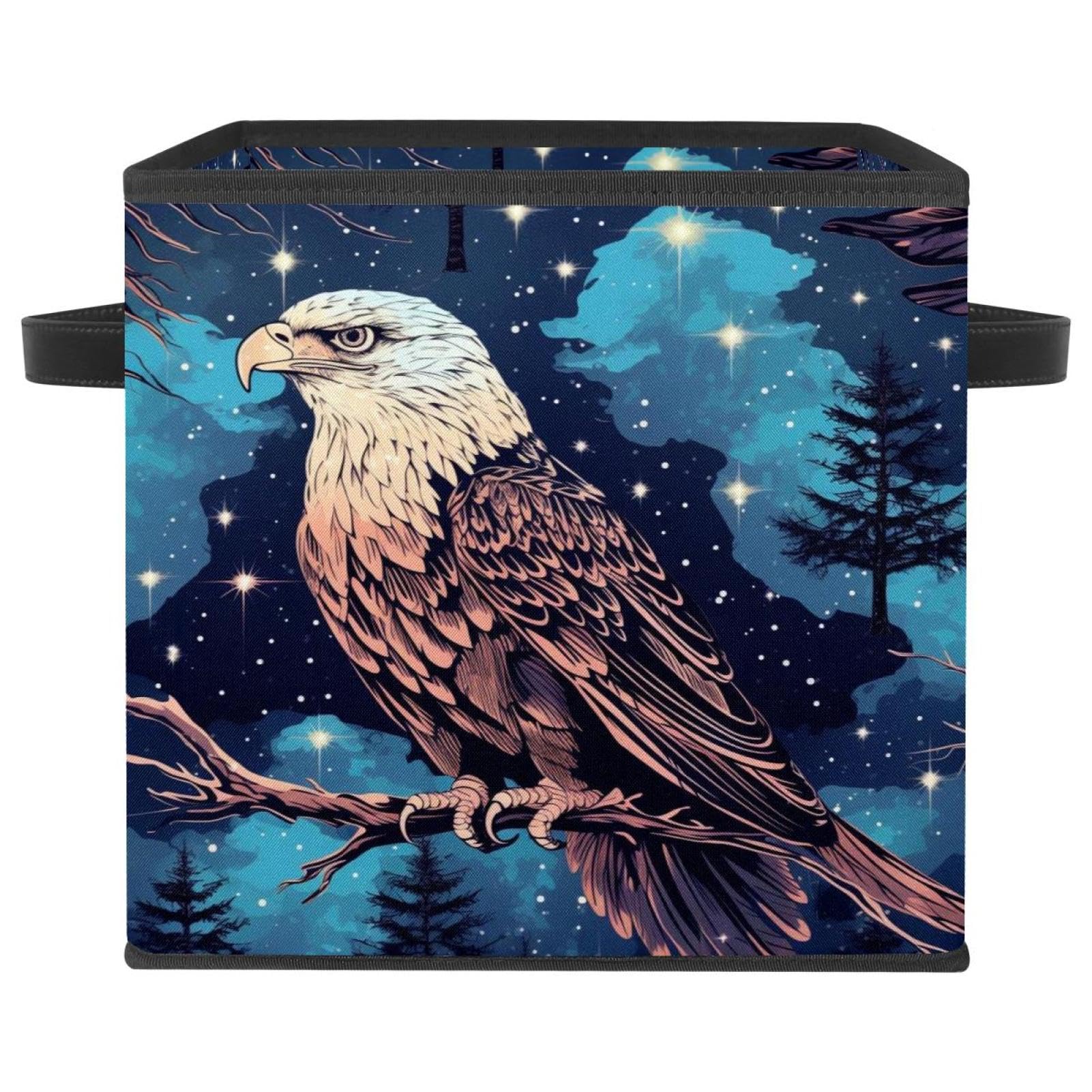 Boîte de rangement cube en tissu Oxford Forest Eagle 28cm