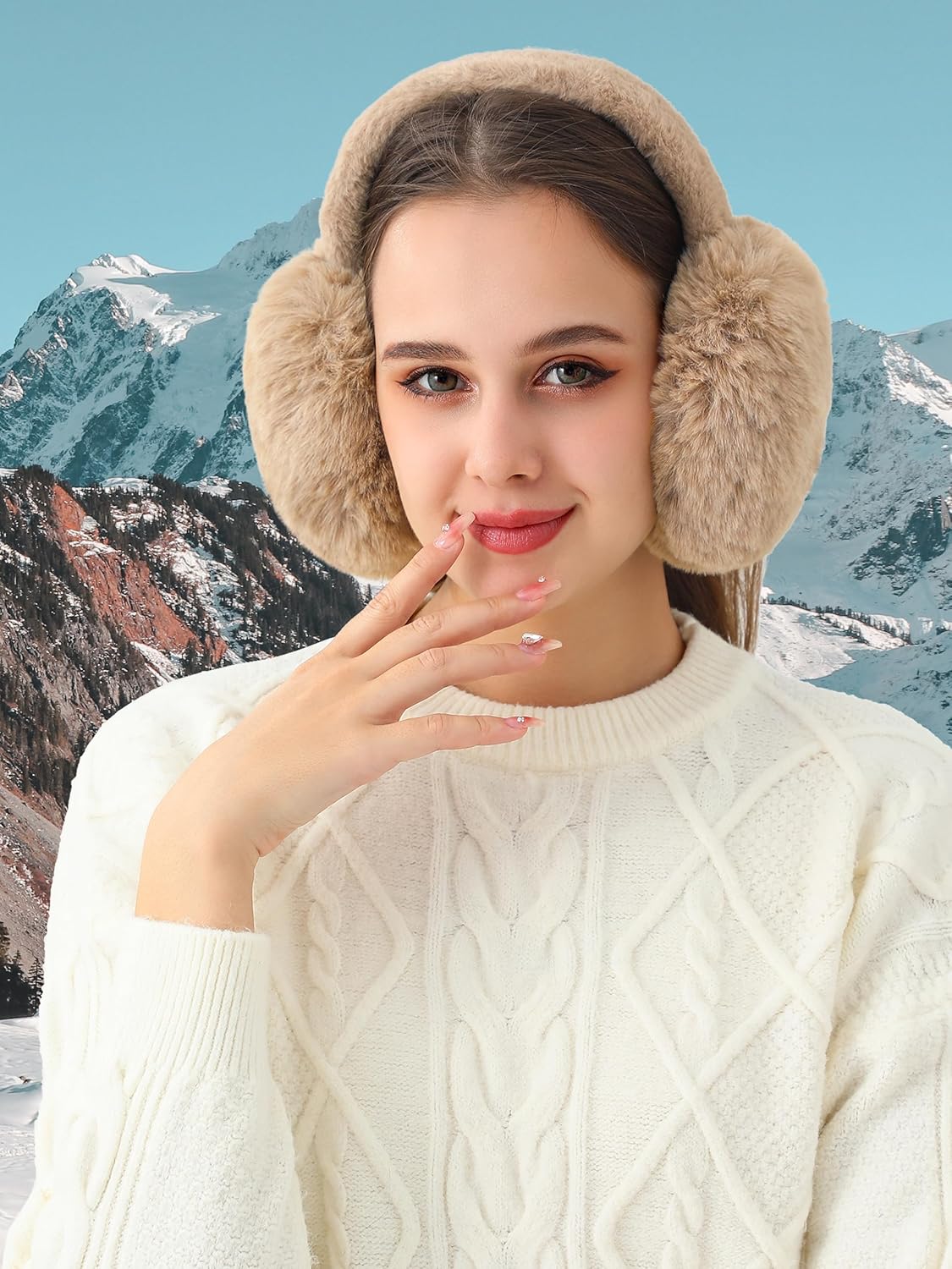 LA CARRIE Unisex Winter Foldable Earmuffs Plush Faux Fur Ear Muffs Outdoor Cold Weather Ear Warmers for Women and Men - Image 5