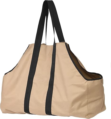 Miniatura 10 de ShelterLogic Soporte para leña y bolsa transportadora de leña de 28 pulgadas resistente al agua color negrogris