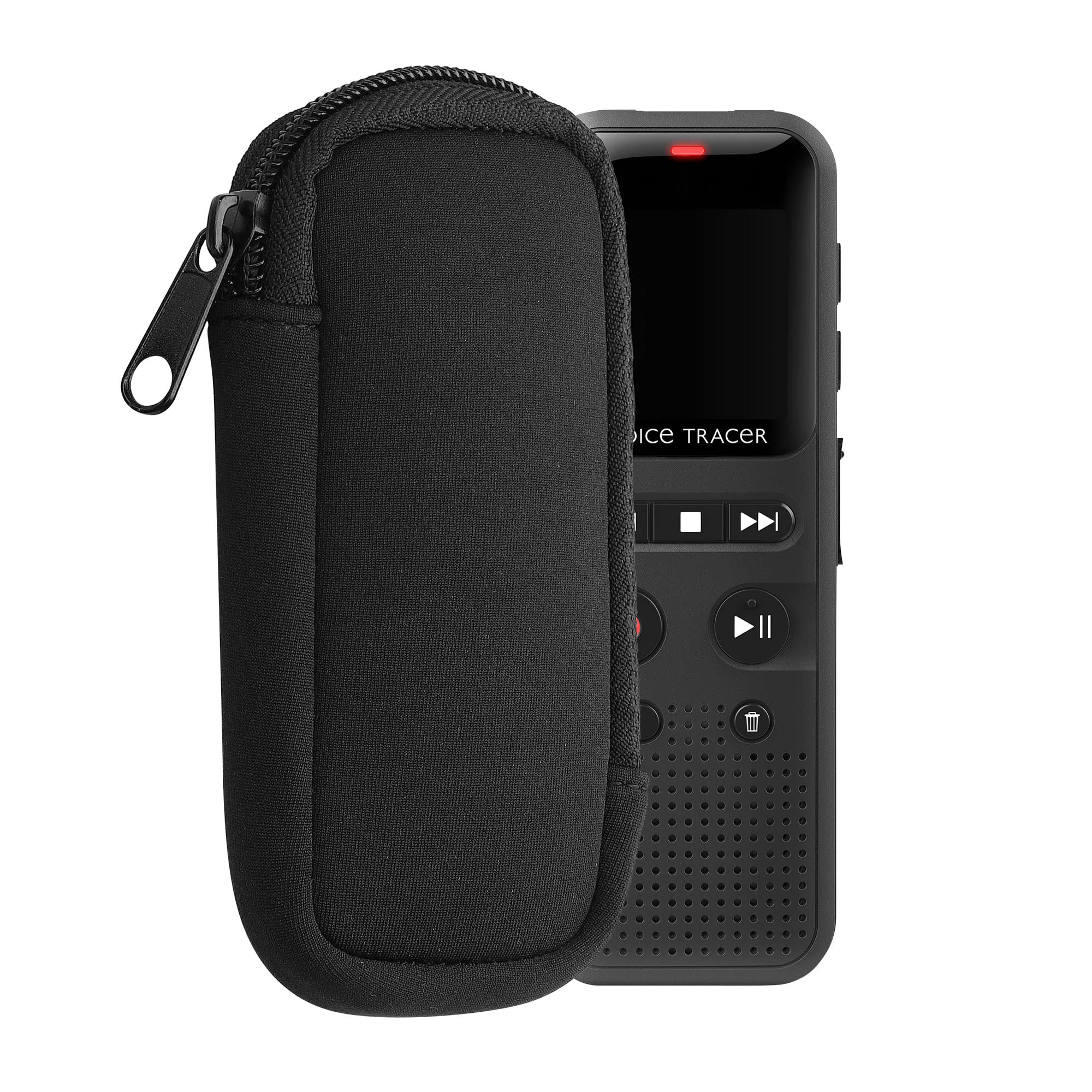 kwmobile Estuche Grabadora de Voz Compatible con Universal Voice Recorder - Capacidad Interior 11.5 x 4.5 CM - Negro