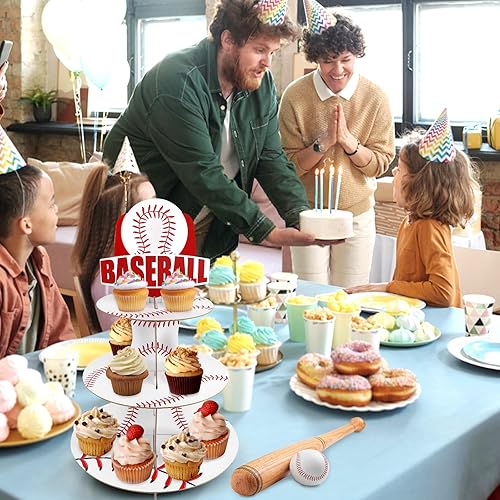 Miniatura 3 de Eaezerav Soporte para magdalenas de boliches, 3 niveles, resistente cartón, exhibición de alimentos, magdalenas, soporte para torre para 24