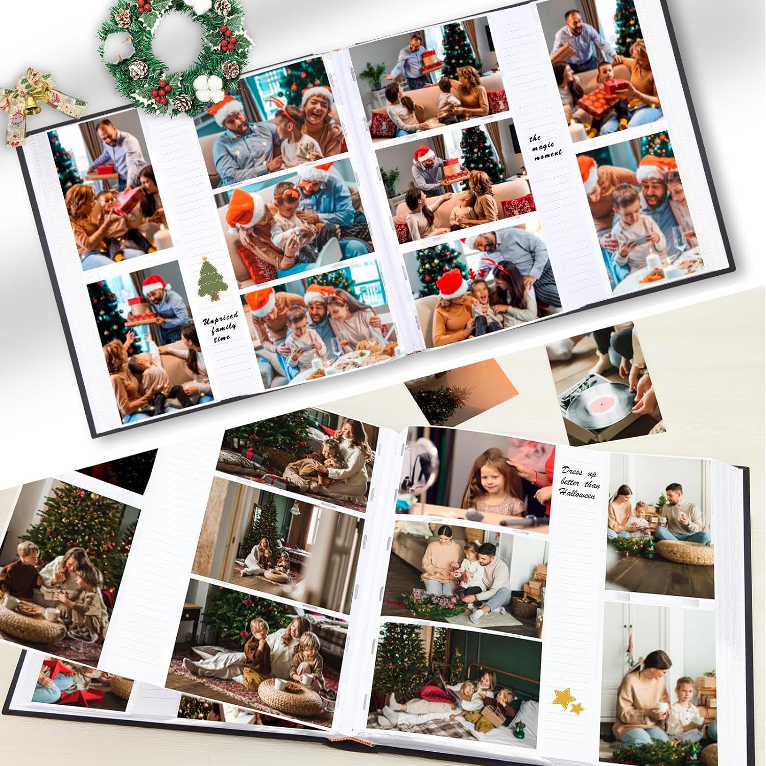Album grande 10 x 15 cm, 600 foto, copertina con cornice in lino, album da 10 x 15 cm, album di nozze 10 x 15 cm, matrimonio, bambini, vacanze in famiglia, album di fidanzamento per bambini (nero)