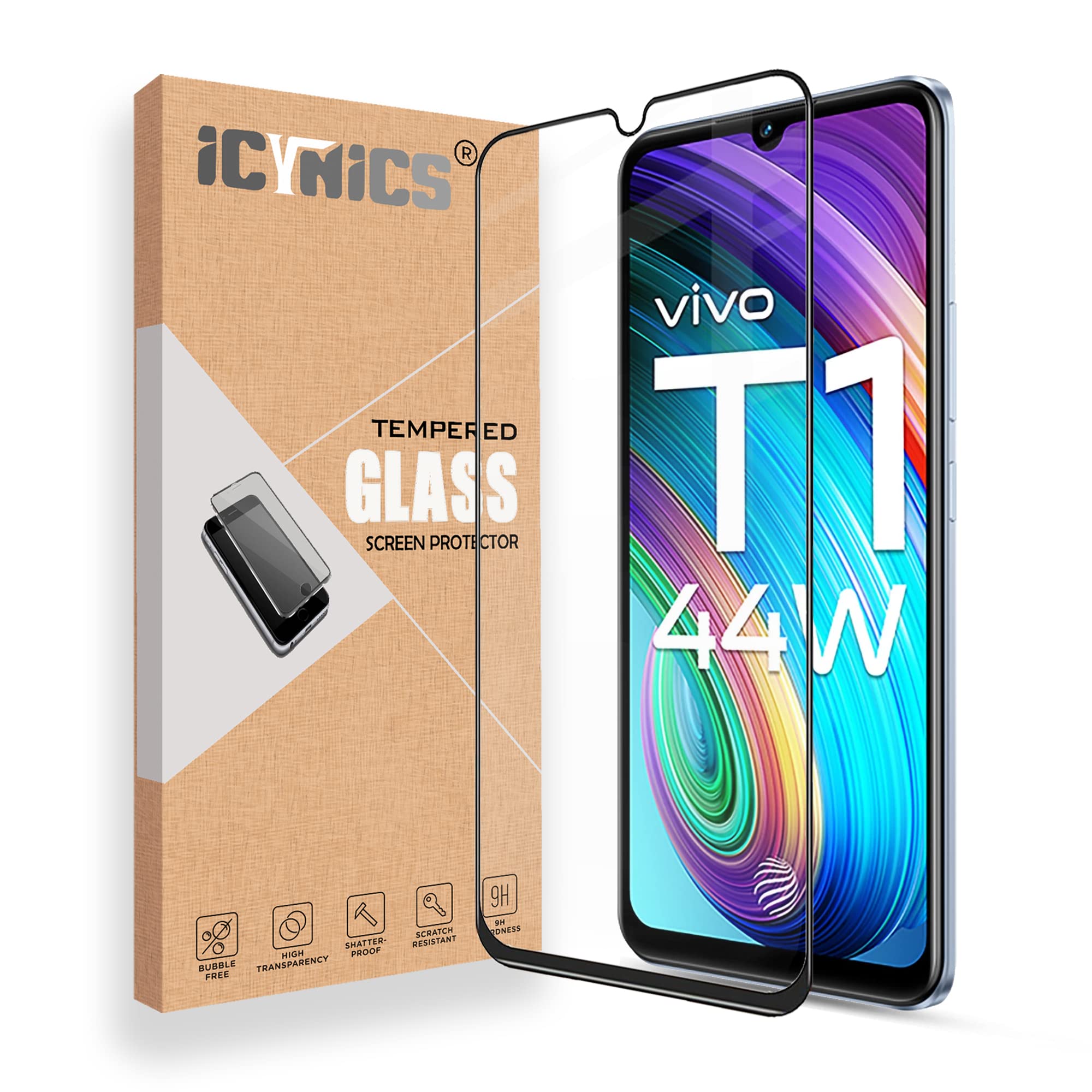 ICYNICS 11D Tempered Glass for Vivo T1 44W Bubble-Free, HD Clear, Anti-Scratch with Edge to Edge Full Screen Coverage & Easy Installation (Pack of 1) (B0BTW53XCB) Amazon Price History, Amazon Price Tracker