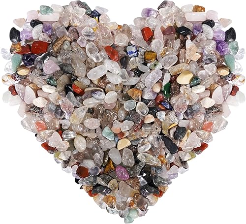 Miniatura 1 de ideayard Chips de cristal de colores mixtos, 0.95 libras, piedra de cuarzo triturado natural de forma irregular, piedras curativas para el hogar y