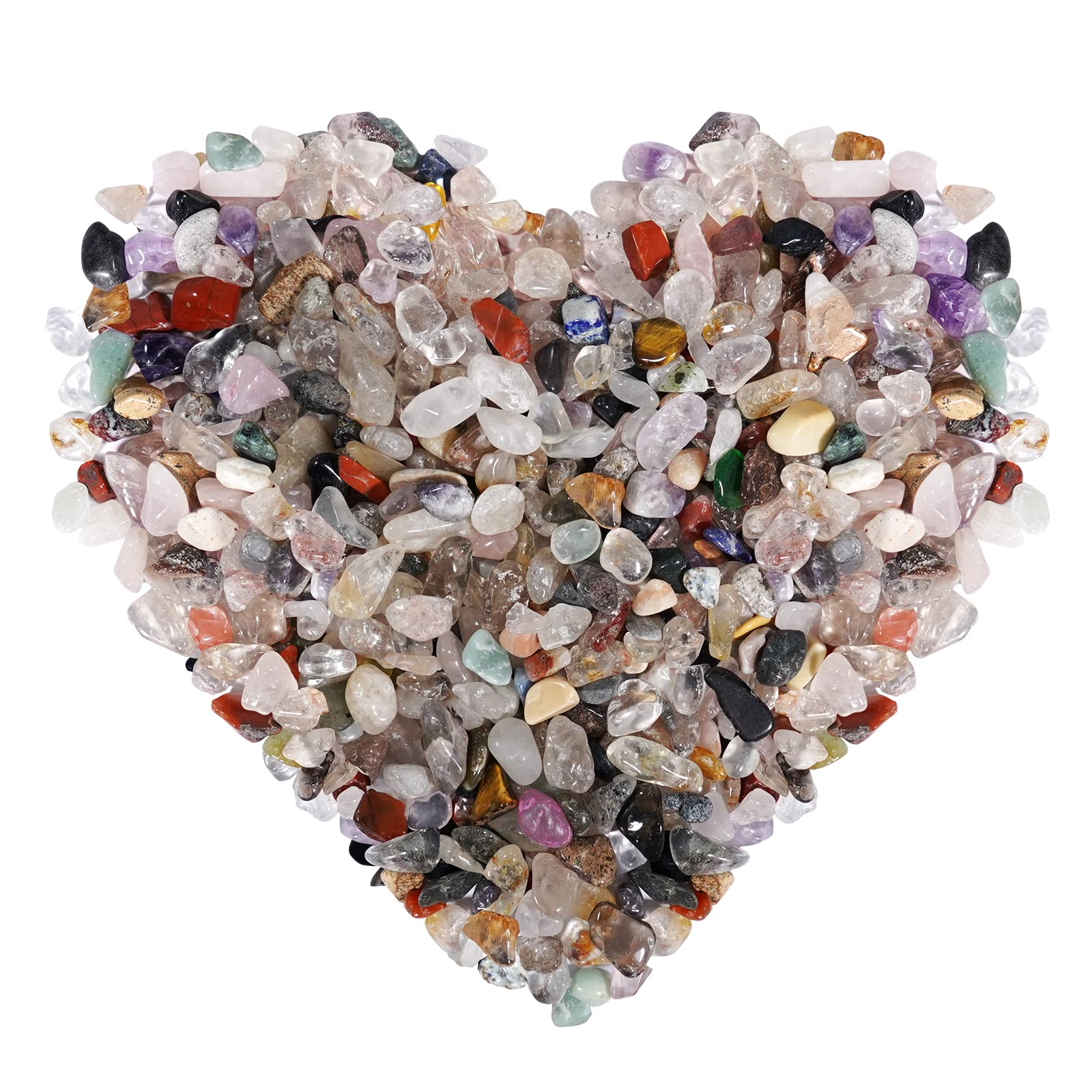 ideayard Small Crystal Chips 1lb Natural Irregular Shaped Crushed Rose Quartz Chips for Vase Filler Aquarium Healing Stones Home and Desktop Decorative