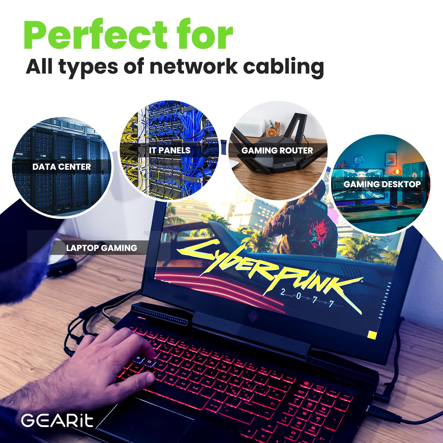 GearIT Cavo Ethernet Cat6A (61 m, nero) 10 Gbps antigroviglio lungo schermato SSTP, cavo Ethernet schermato SFTP, 26AWG 4 paia di cavi Cat6 in rame nudo, cavo di rete schermato Cat 6 - 61 m