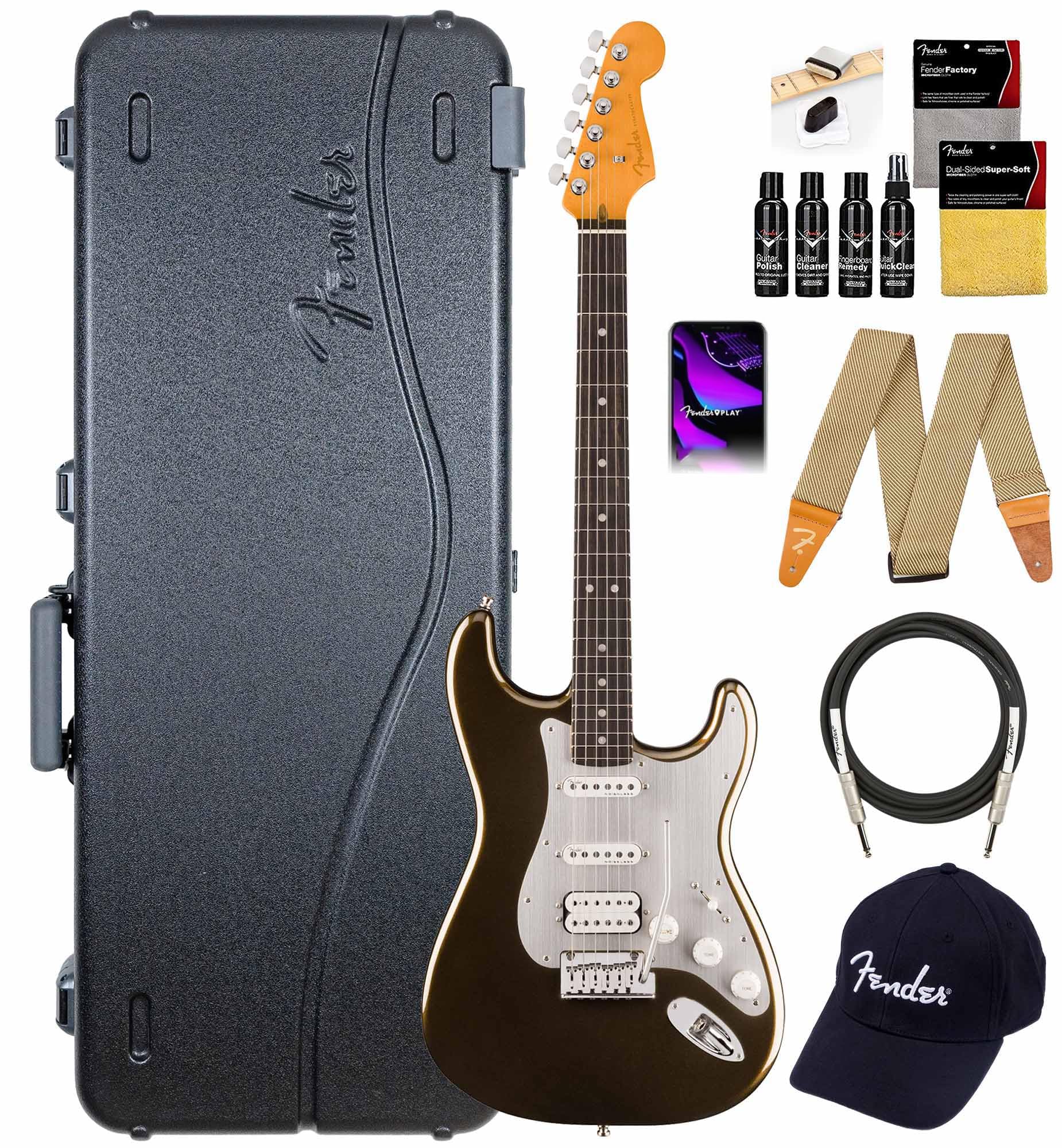 Amazon.com: Fender American Ultra II Stratocaster HSS - Texas Tea