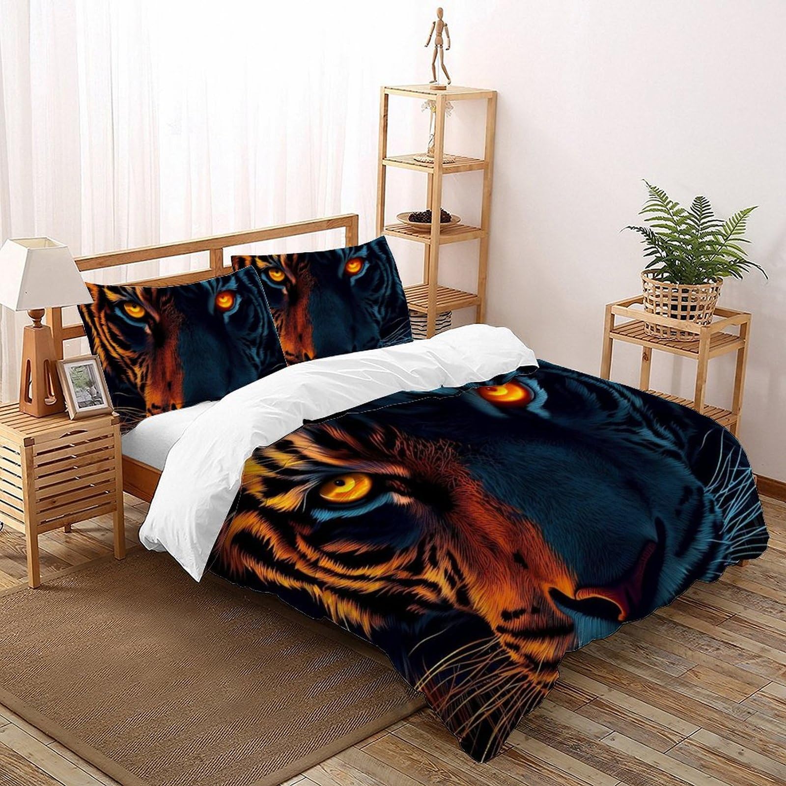Housse de couette lion dessin animé 260x220cm en microfibre