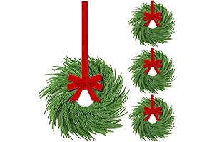 HOTOP Artificial Christmas Mini Wreath for Kitchen cabinet Cupboard