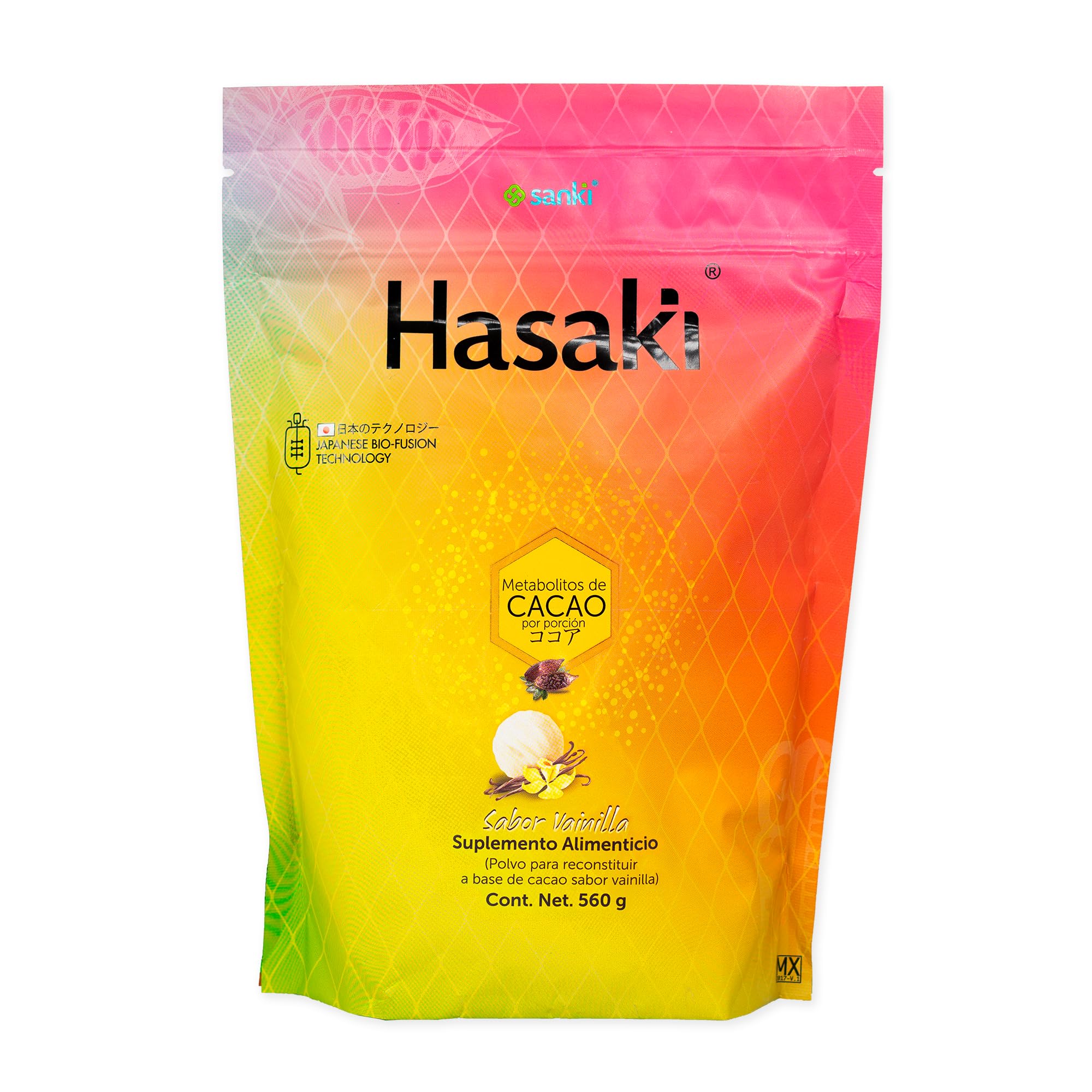 Hasaki 100% Natural Dietary Supplement Protein Powder with Superfood Postbiotics, Vanilla Flavor - 2 Scoops per Serving.