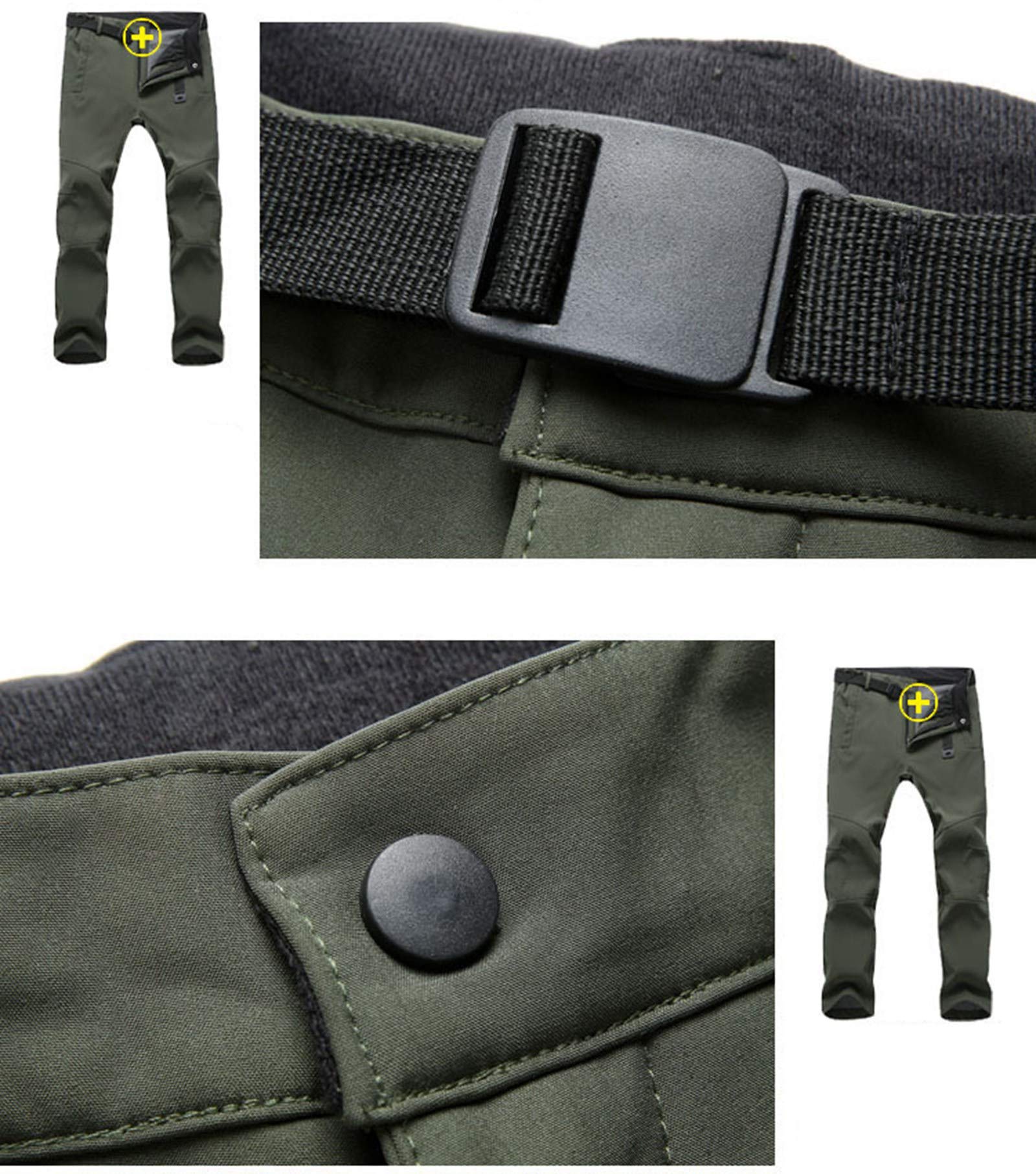 Pantalones de Esquí para Hombres Dawwoti Impermeables y Resistentes al Viento con Bolsillo Cremallera