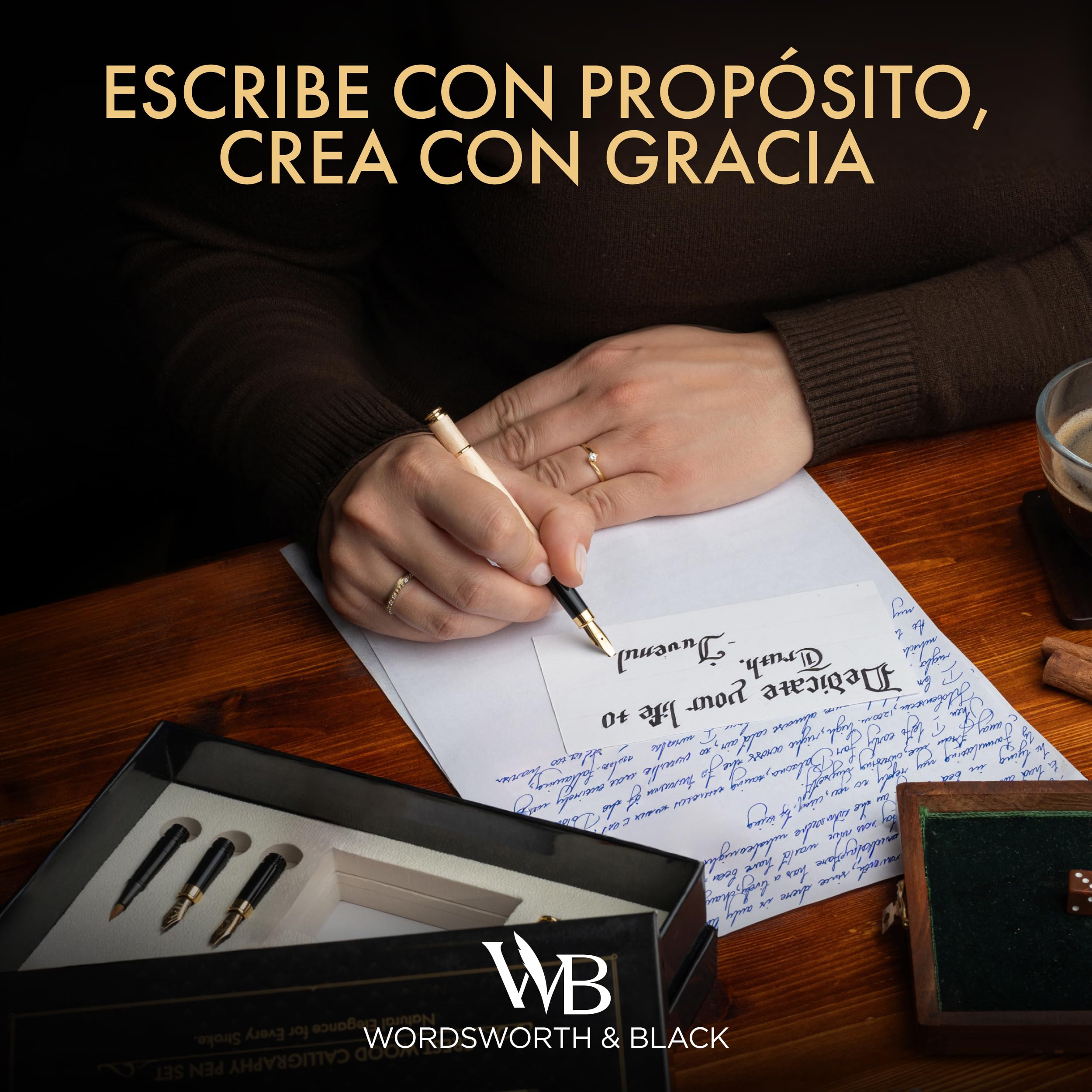 Wordsworth & Black Set de Caligrafía de Bambú Arce, 6 Plumines