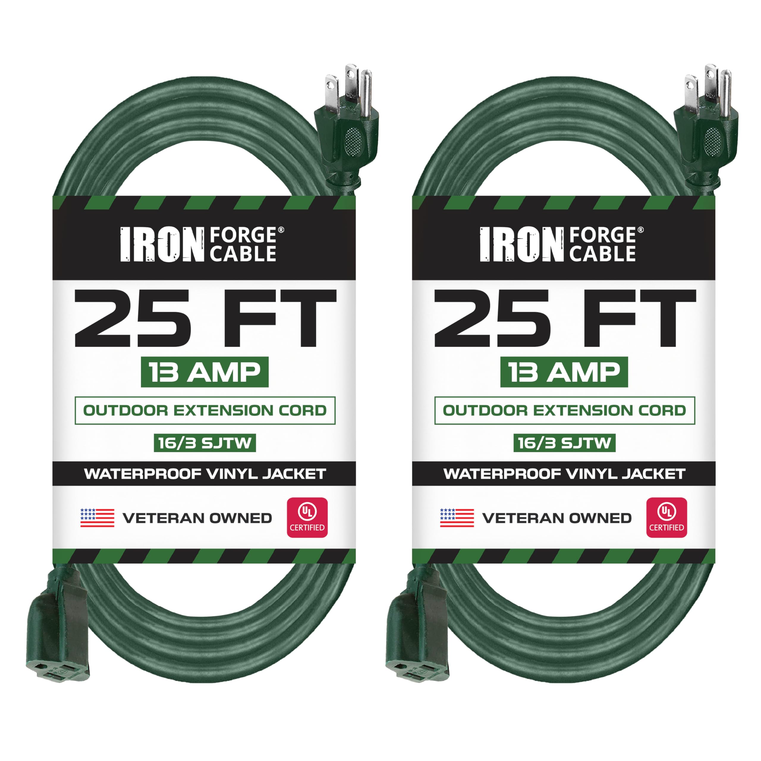 Câble de rallonge étanche 16/3 SJTW 25ft résistant aux intempéries Iron Forge - 8