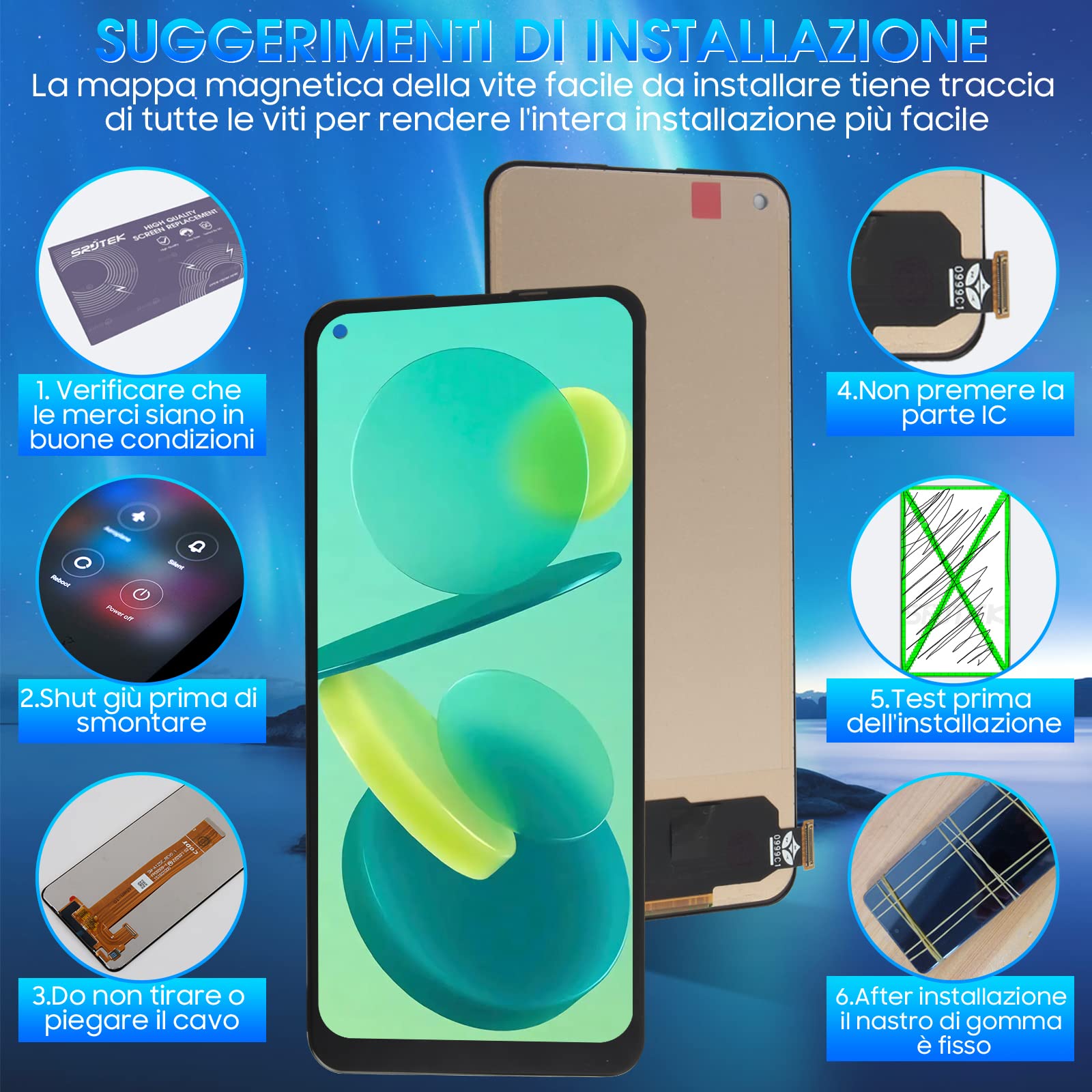 Schermo LCD Per Oppo Reno5 Z / A94 5G (CPH2211) - Display Con Kit Riparazione