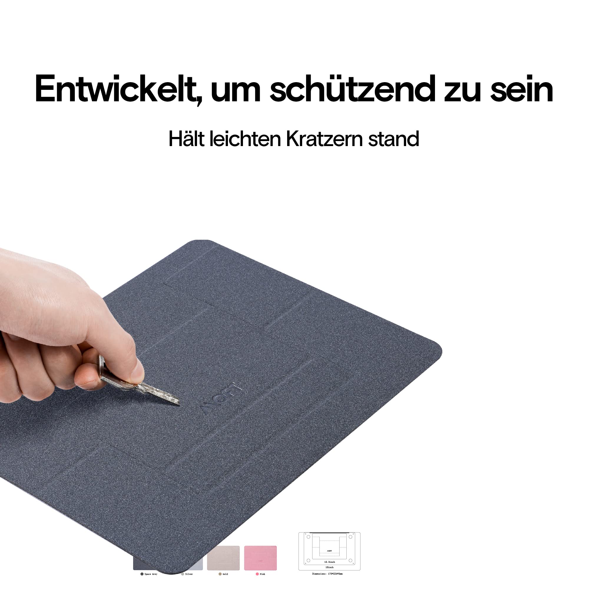 MOFT Supporto invisibile per laptop, supporto per laptop leggero e non adesivo a 2 altezze, adatto a tutti i laptop fino a 17"
