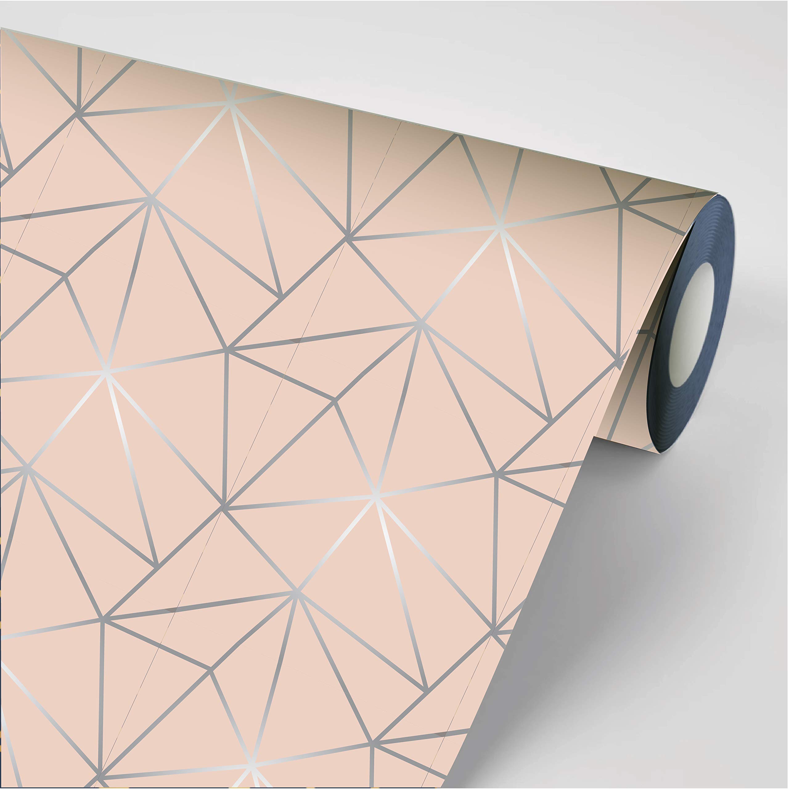 Wall Design | Futuristic Triangles | Wallpaper | 300 cm x 60 cm (Powder Pink) (B08TLZWQW6) Amazon Price History, Amazon Price Tracker