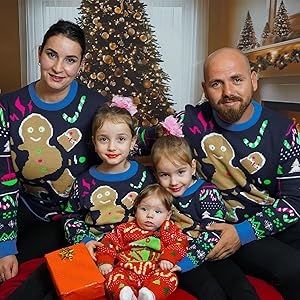 Simplee kids Ugly Christmas Sweater Family Matching Outfits for Women Men Party Sweaters Knitted Pullover