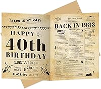 Vista 1 de Tarjeta de cumpleaños número 40, regalos de cumpleaños número 40 para mujeres y hombres, decoraciones de 40 cumpleaños para mujeres y hombres, allá