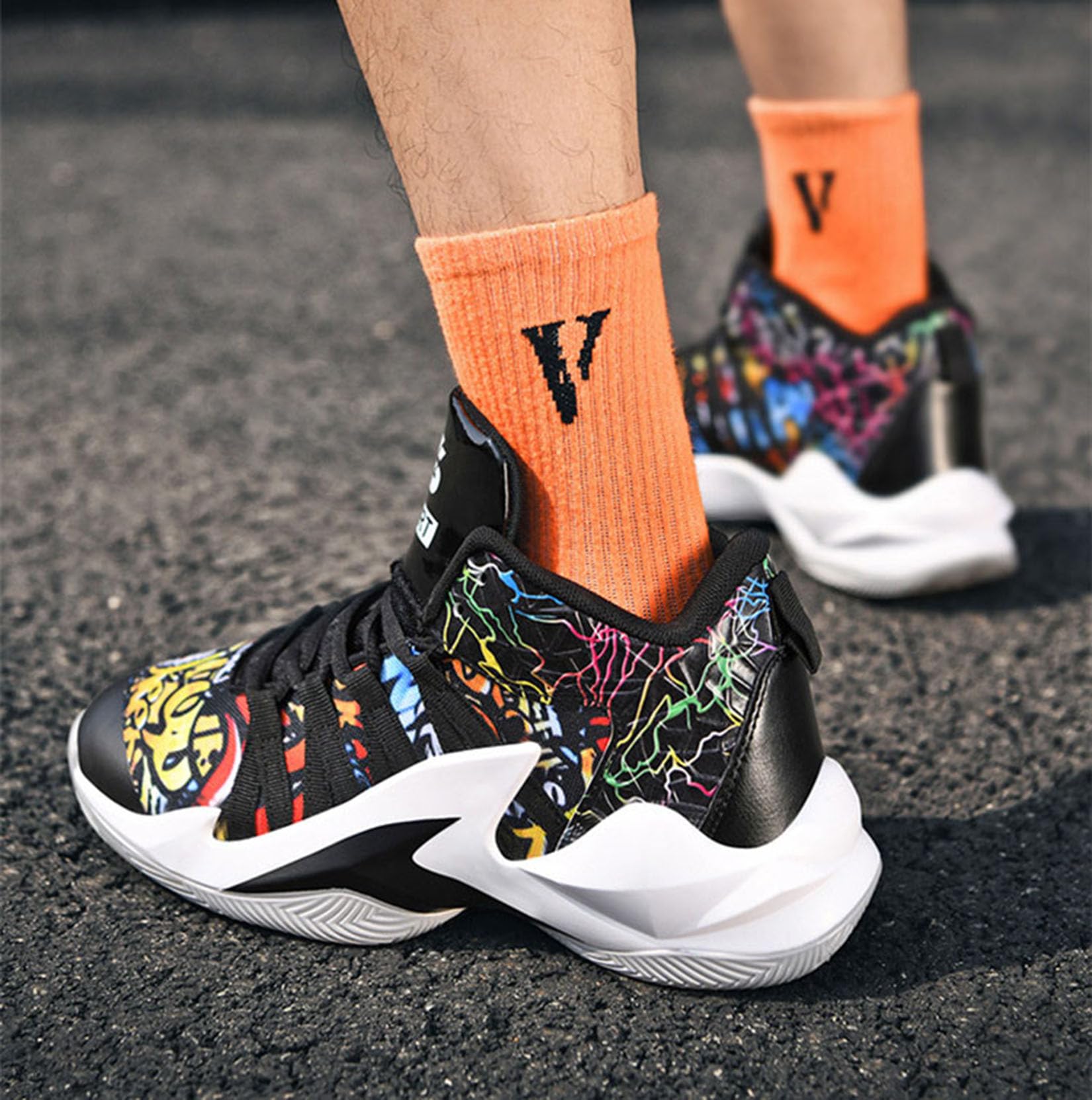 Męskie Buty Do Koszykówki Chłopców Outdoor Buty Sportowe Indoor Buty Sportowe Buty Do Biegania Wygodne(45 EU, Z03)