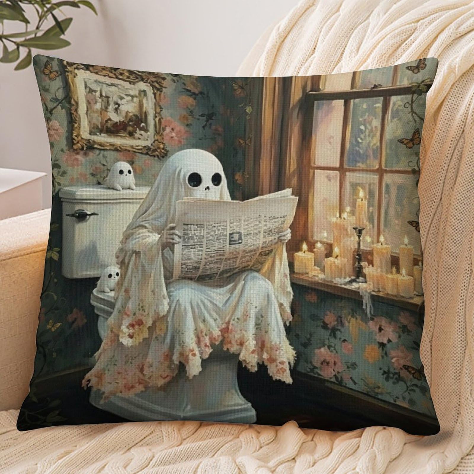 Fekiloot Style Ghost Halloween Pillowcase Pillow Sham Pillow Case