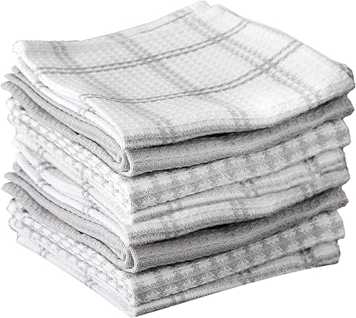 T-Fal Paños de cocina de gofres de alta calidad altamente absorbentes, súper suaves de larga duración, 100% algodón, 12 x 13 pulgadas, toalla plana