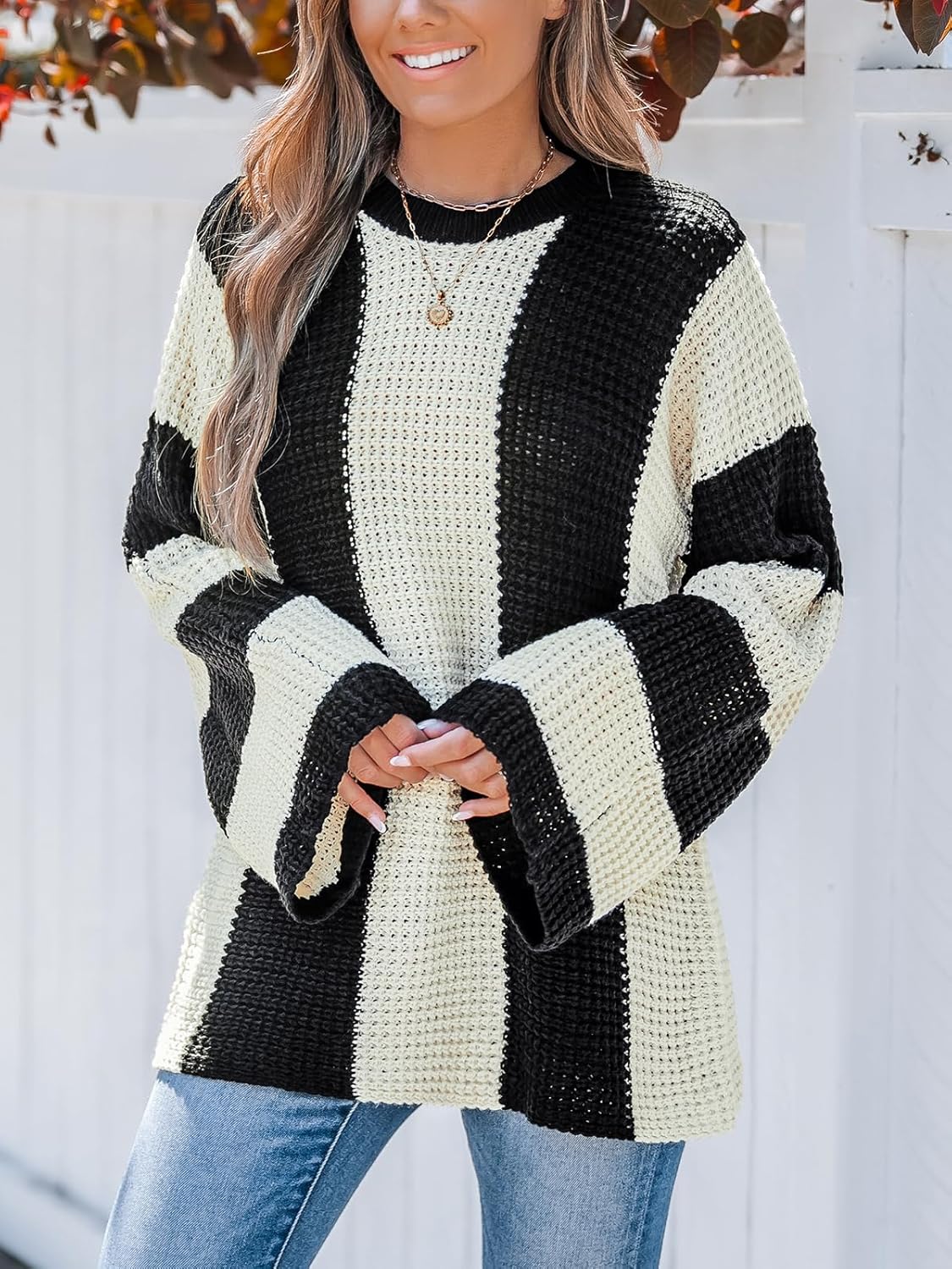 CUPSHE Womens Sweaters Casual Long Sleeve Chunky Knit Pullover Sweater Tops - Image 4