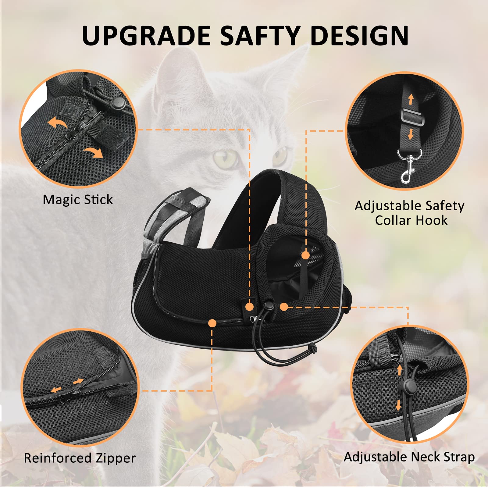 Gloppie Hunde Tragetuch Hund Tragetaschen Katzen Outdoor-Reisetasche mit verstellbarem Schultergurt und Sicherheitshaken für kleine Hunde und Katzen, Hundetragetasche für Haustiere innerhalb von 5kg