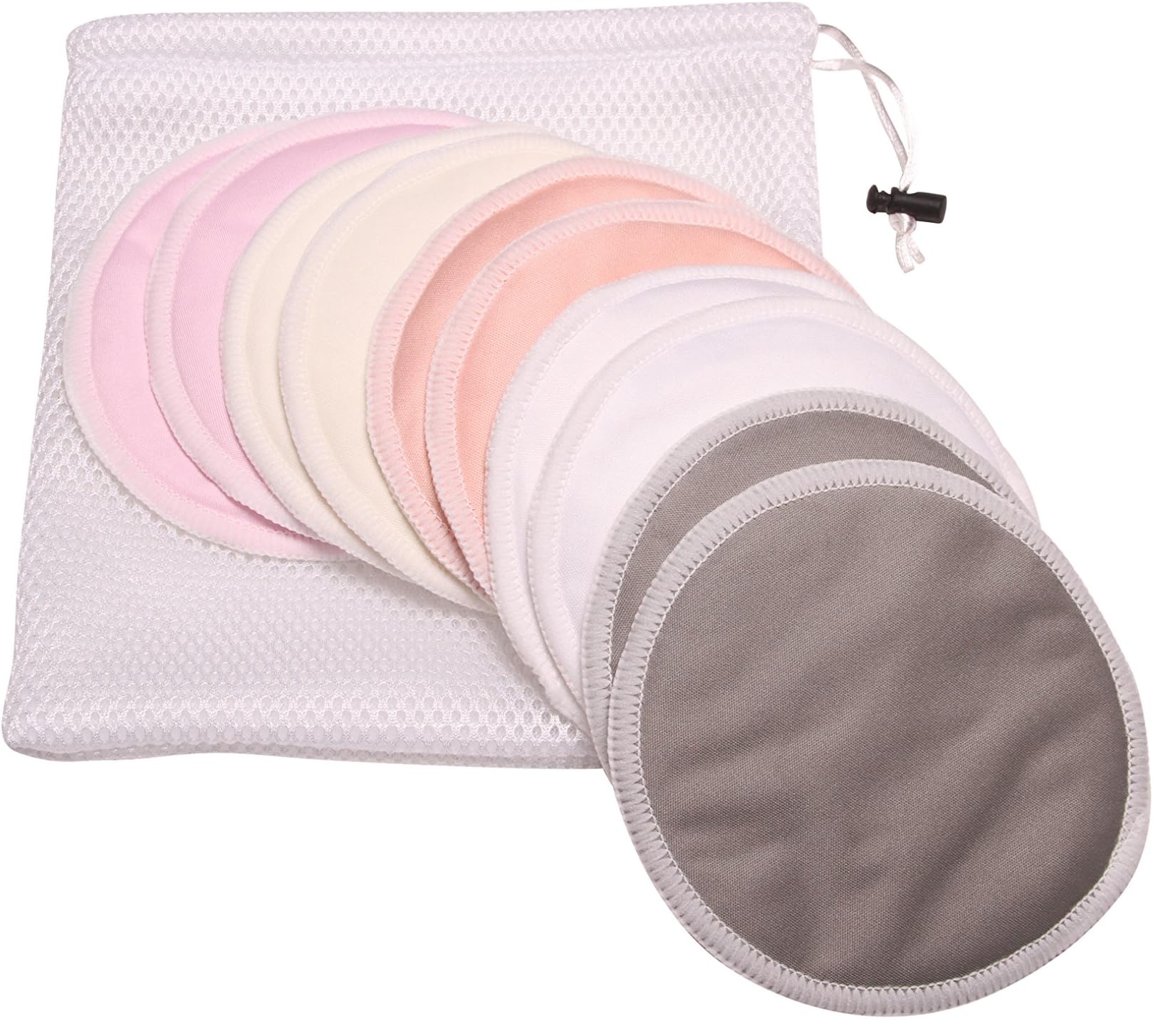 Best Reusable Organic Bamboo Nursing Pads (10 Pack) with Bonus Laundry Bag by Mumma Bubba Bear. Ultra Soft, Super Absorbent, Hypoallergenic, Washable and Eco Friendly Perfect for Breastfeeding Moms.