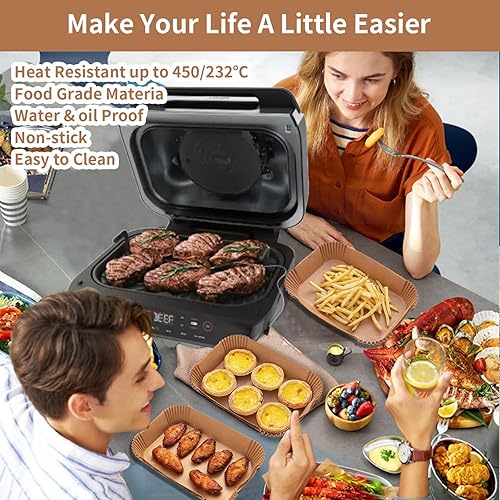 Miniatura 2 de Revestimientos para freidora de aire Ninja Foodi Smart Xl, 120 piezas de forro de papel desechable para freidora de aire, forros de pergamino para