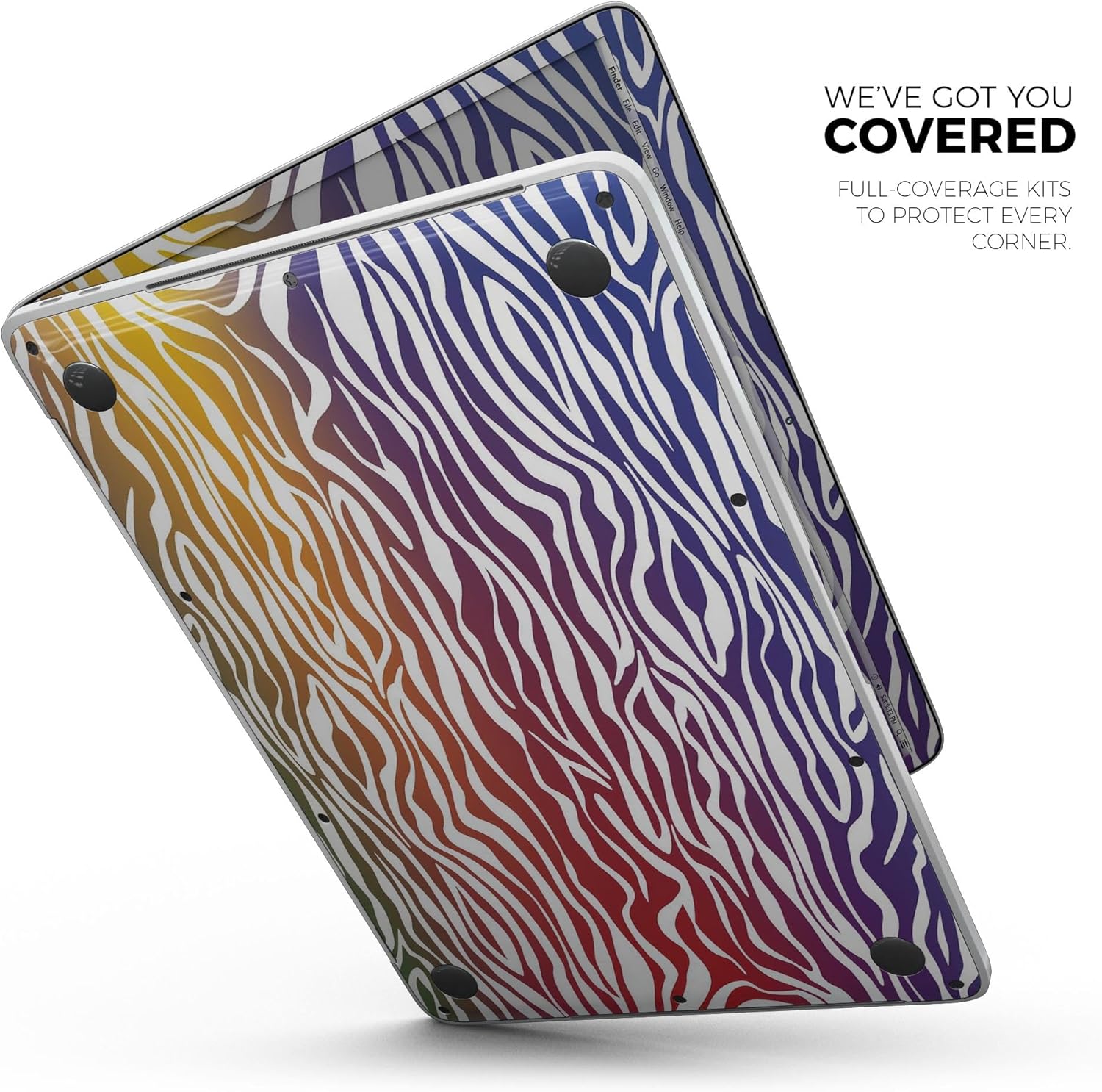 DesignSkinz - Compatible with MacBook Air 15" M3 (A3114) - Skin Decal Protective Scratch Resistant Vinyl Wrap - Colorful Vector Zebra Animal Print