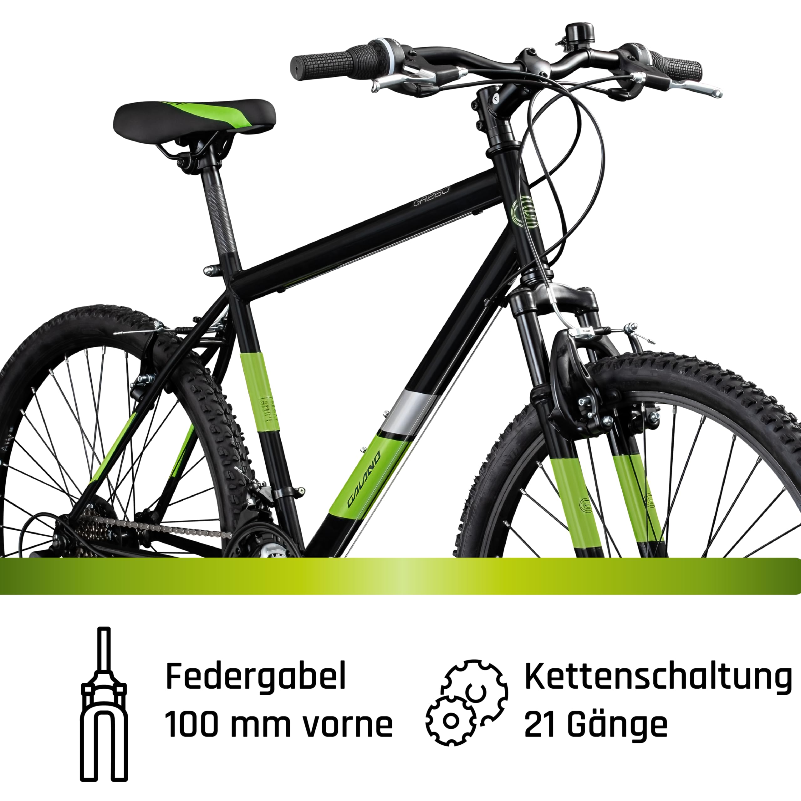 Galano GA260 Mountainbike 26 Zoll ab 160 cm für Damen Herren Mädchen Jungen mit 21 Gang, V-Brakes Fahrrad MTB Hardtail viele Farben, Aluminium, Unisex