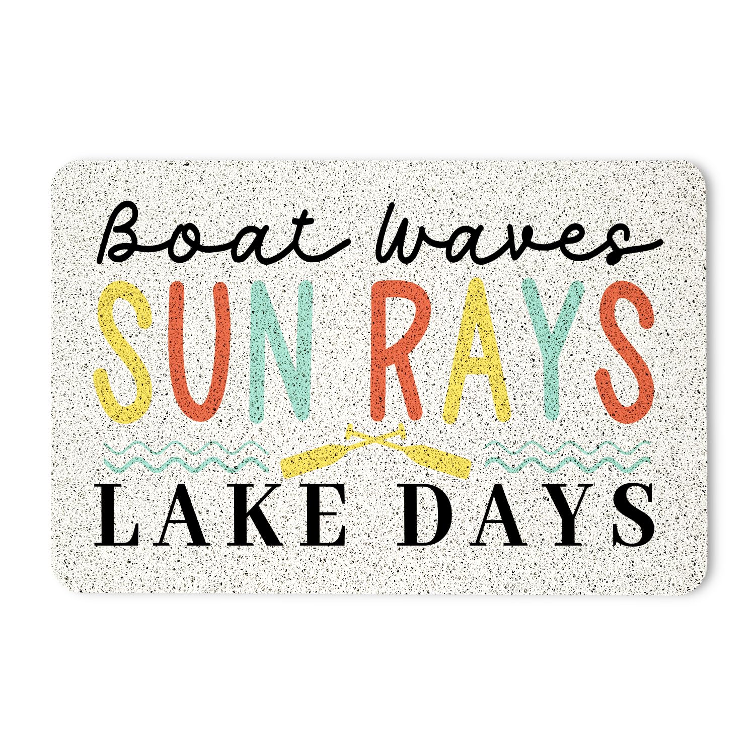 YeiHe Lake Door Mat, Boat Waves Sun Rays Door Mat for Indoor Outdoor Entrance Porch, Nautical Bath Mats for Bathroom, Lake House Welcome Mats Doormats