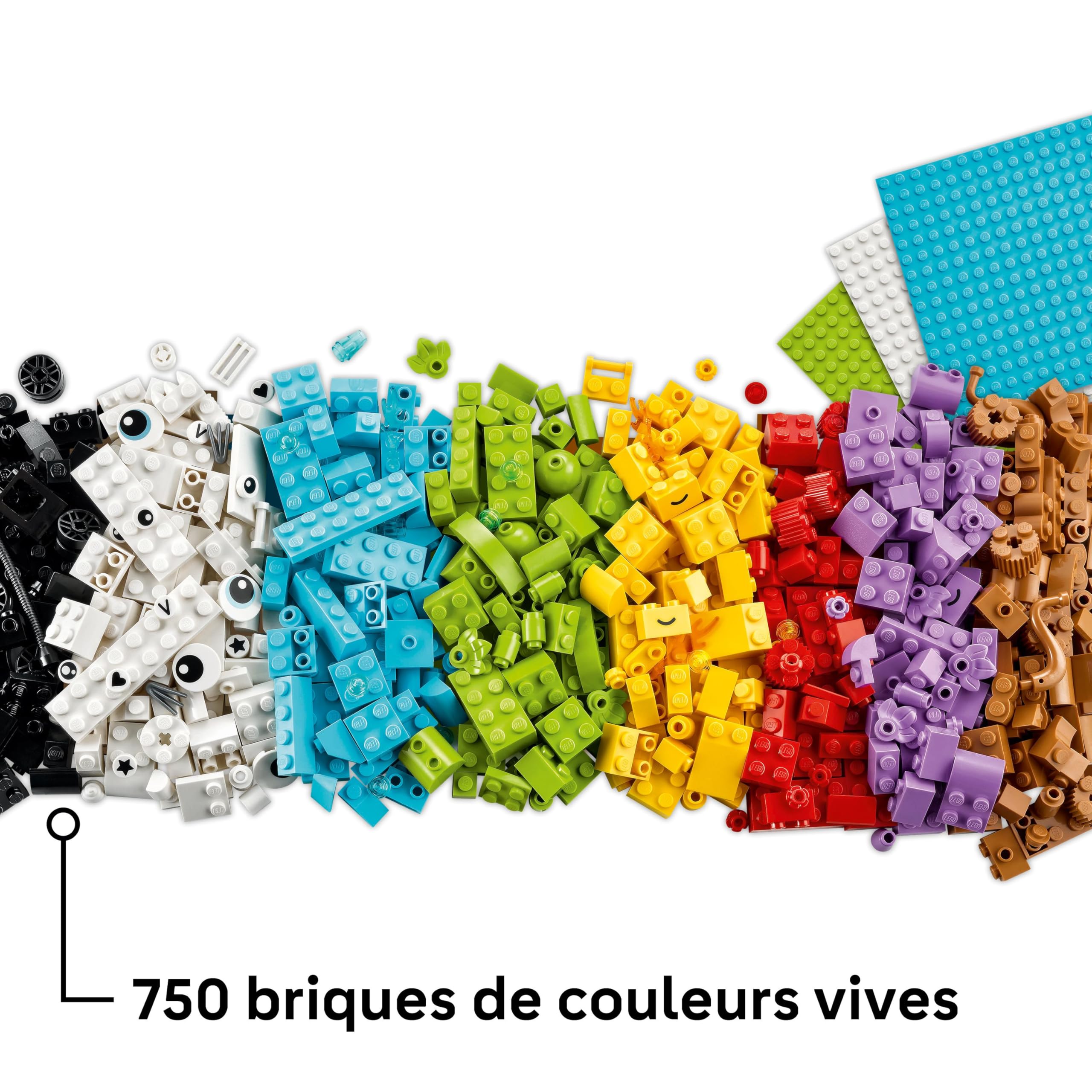 LEGO Classic La boîte créative pour Construire et Jouer - Jeu de Construction avec Briques colorées - Options Dont Une Maison, Un Chien ou Un Camion - Cadeau pour garçon ou Fille dès 5 Ans 11044