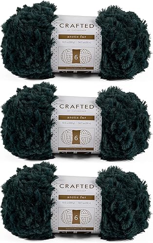 Miniatura 8 de Crafted By Catherine Ovillo de piel sintética para alta costura, paquete de 2 (54 yardas cada madeja), color verde claro, calibre 6 súper voluminoso